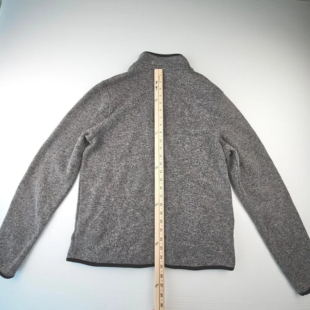 Aeropostale Mens Quarter Zip Fleece Pullover Gray Marl Pocket Jacket Size M